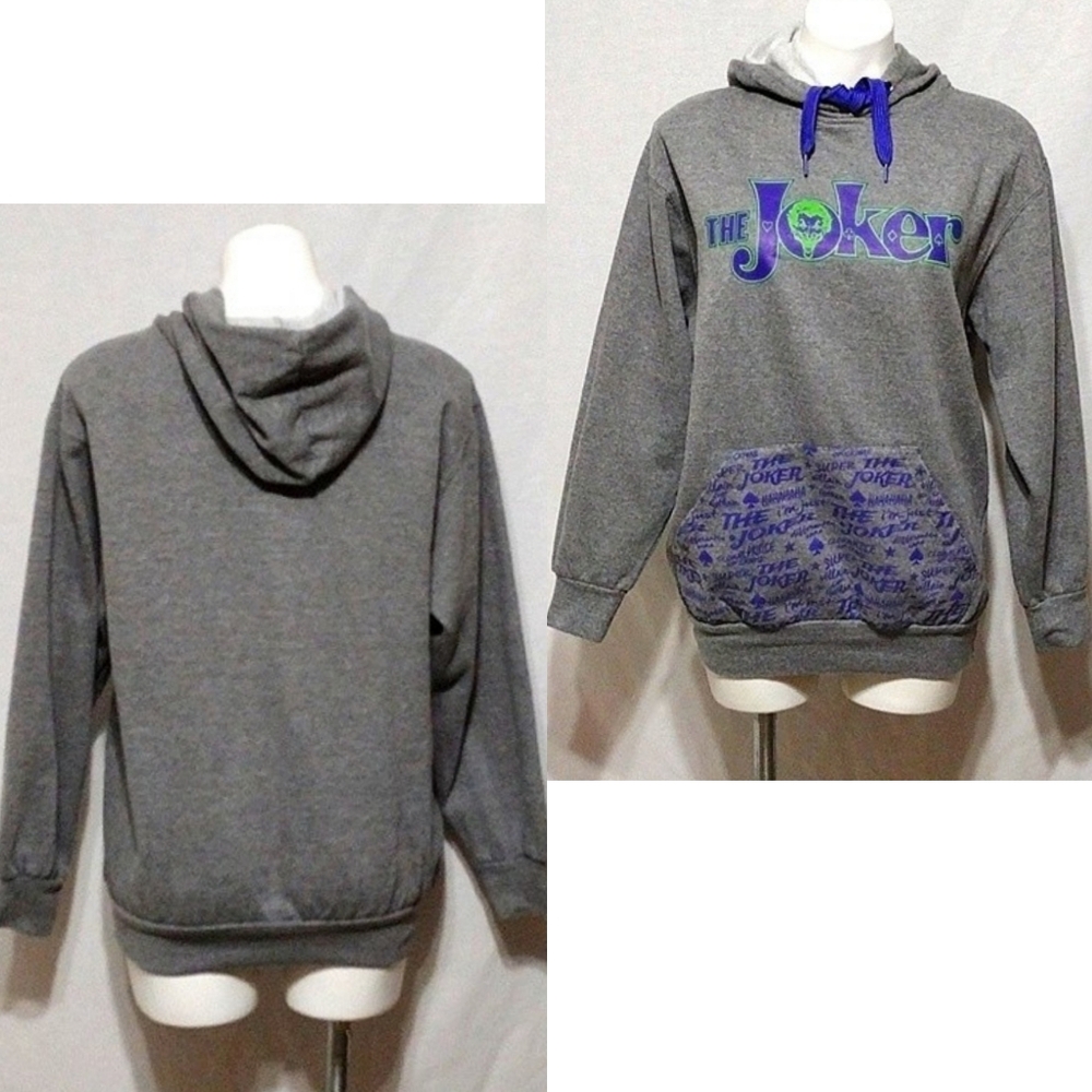 The Joker Fleece Pullover Hoodie Medium DC Comics Character Streetwear Cozy